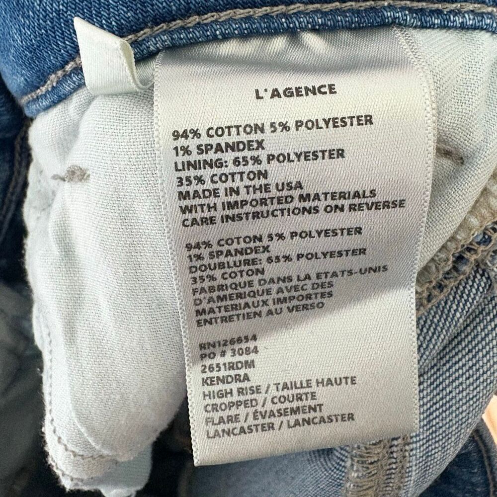 L’agence Kendra High-Rise Stretch Flare Crop Blue Jeans size 25 - Picture 5 of 8